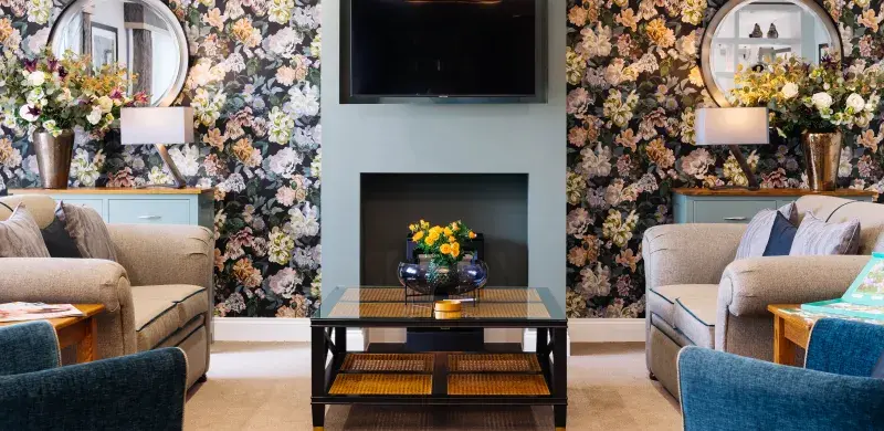 Seating area at Florence Court care home