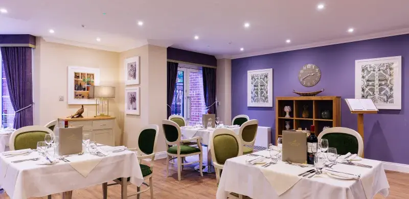 Dining room at Cadbury Hall care home