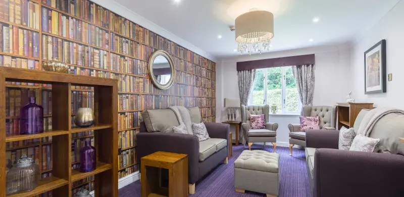 Indoor seating at Chater Lodge care home