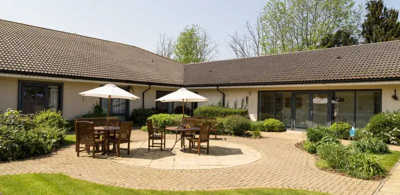 Garden furniture at Oaklands care home