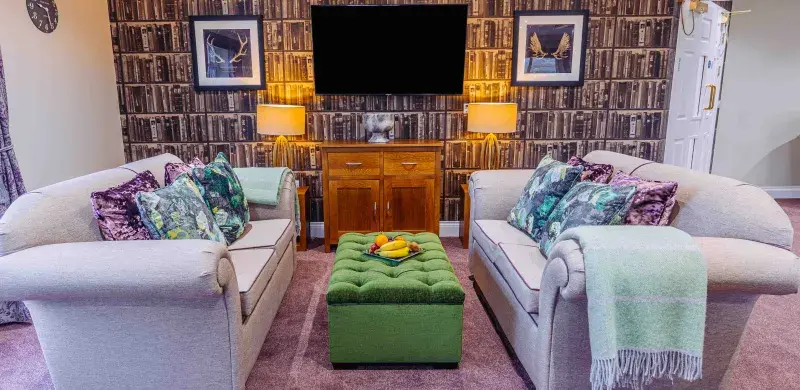Lounge at Wadhurst Manor Care Home in Wealden